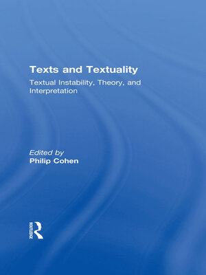 cover image of Texts and Textuality
